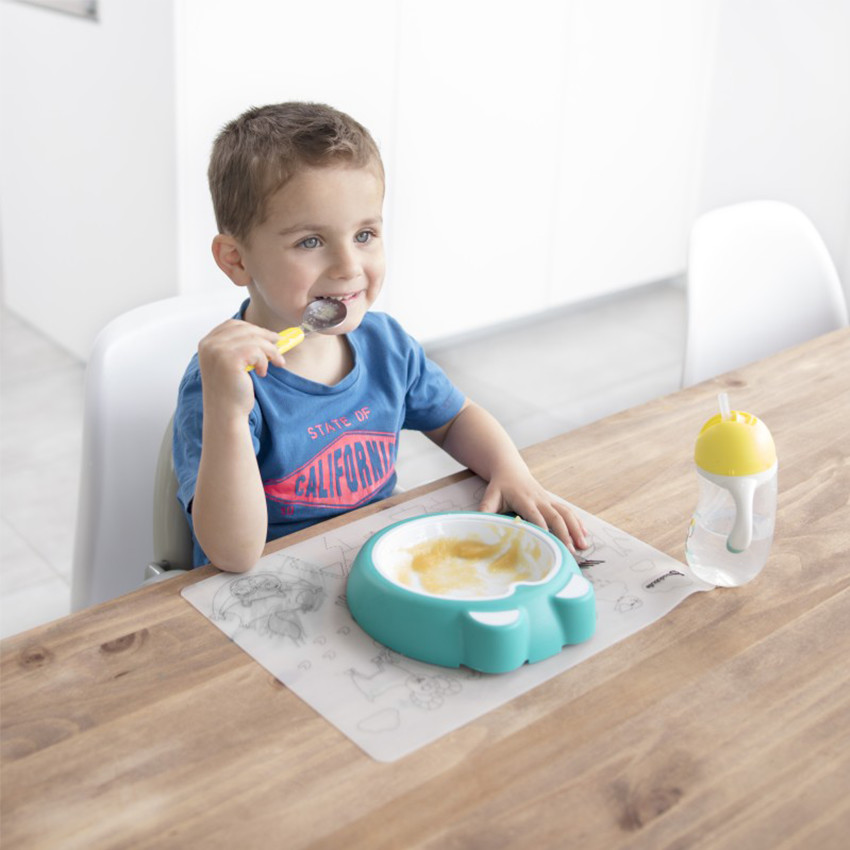 Assiette antidérapante - Bleu glacier 