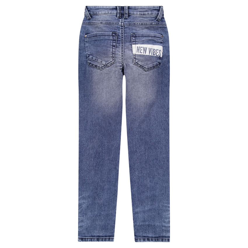 Junior - Jeans effet used et crinkle avec poches fantaisie 