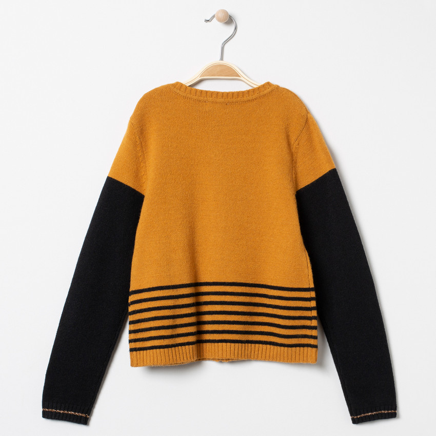 Gilet en tricot à rayures patché 