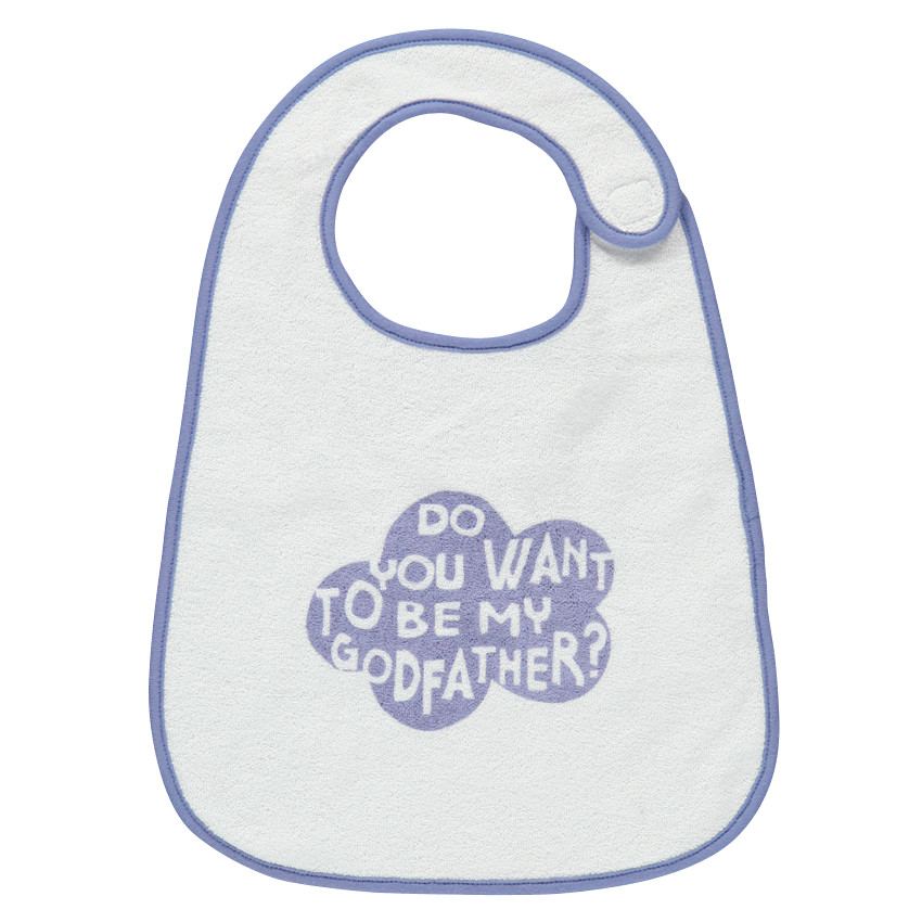 Bavoir en coton éponge avec inscription fantaisie  