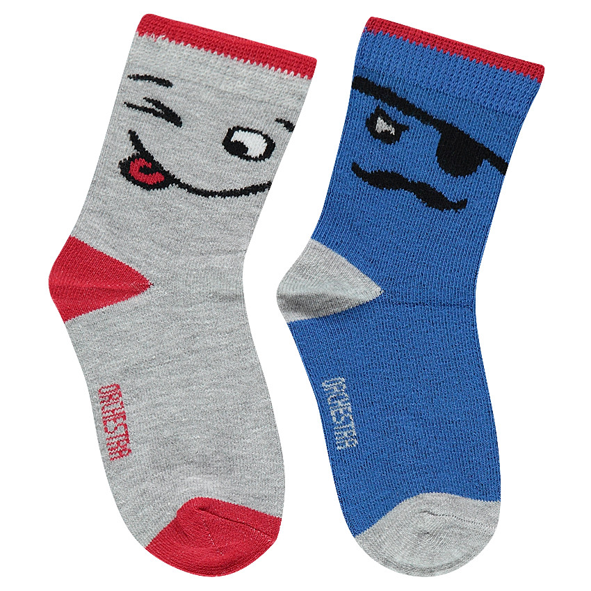 Lot de 2 paires de chaussettes avec personnages en jacquard 