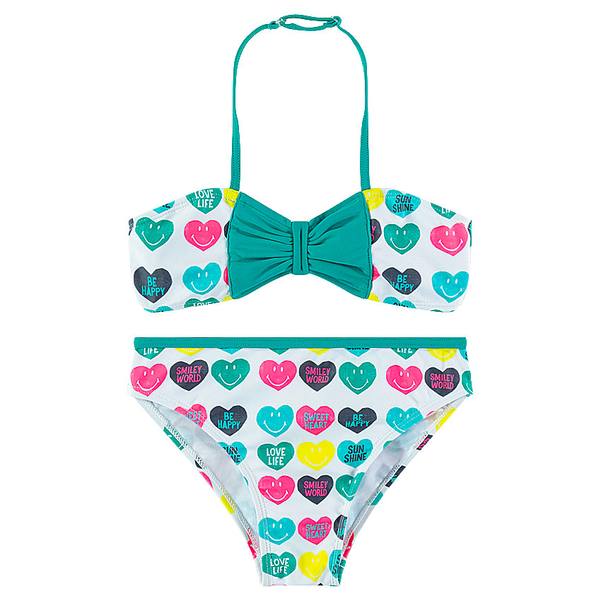 Junior - Maillot de bain 2 pièces imprimé Smiley 