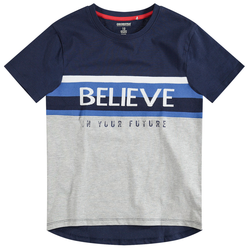 Junior - Tee-shirt manches courtes avec message printé 