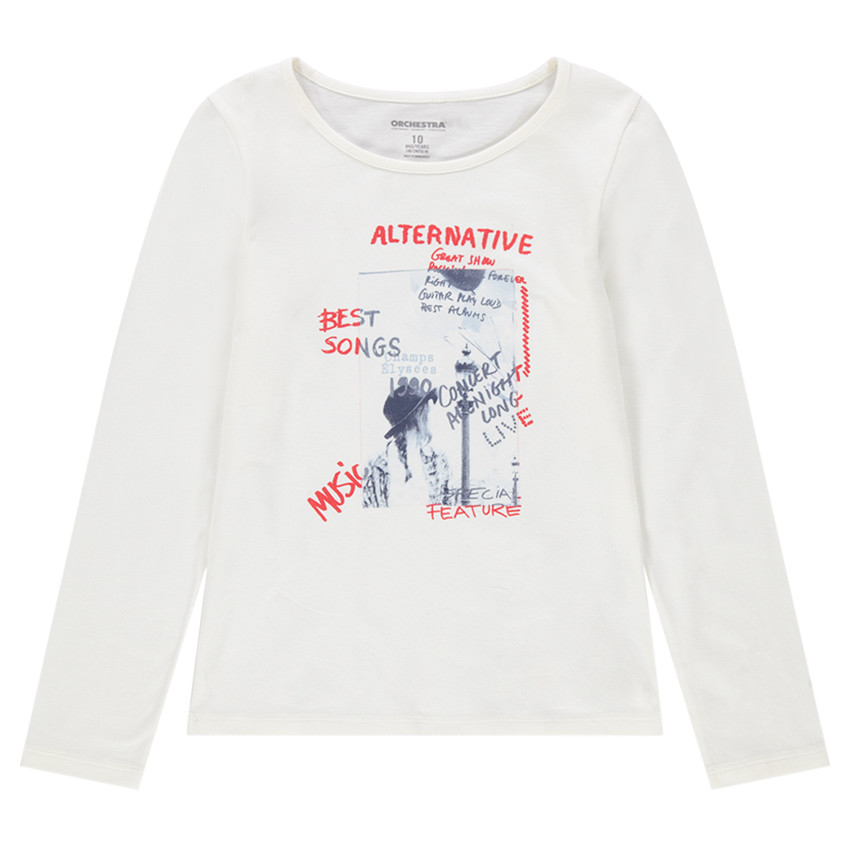 Junior - Tee-shirt manches longues avec message imprimé 