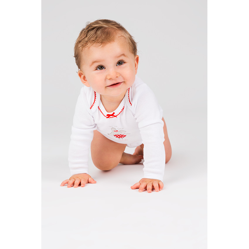 Lot de 5 bodies manches longues fantaisie avec ouverture adptée à l'âge 