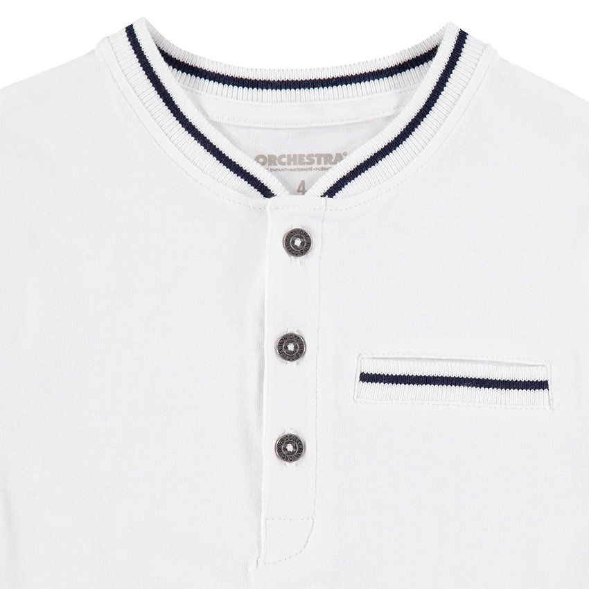 Polo manches courtes en coton avec détails en bord-côte 
