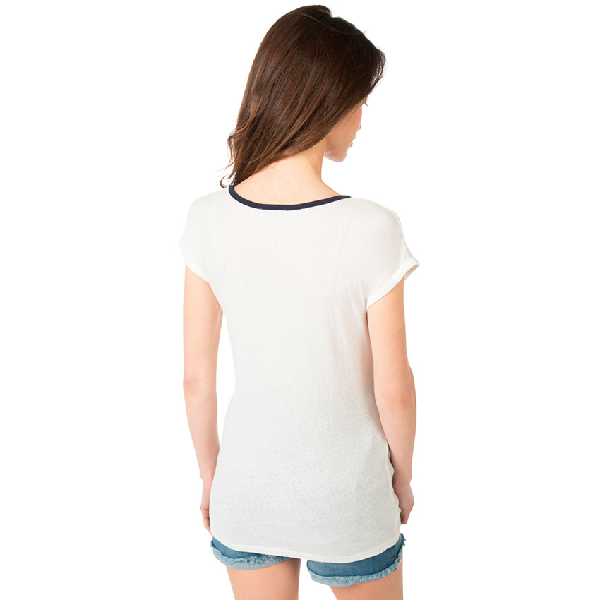 Tee-shirt manches courtes de grossesse avec rayure contrastée 