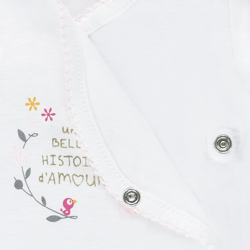 Lot de 3 bodies manches courtes en coton avec motifs fantaisie 