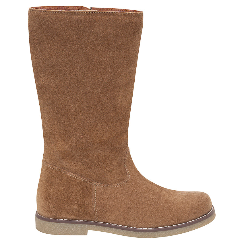Bottes en cuir suédé camel 