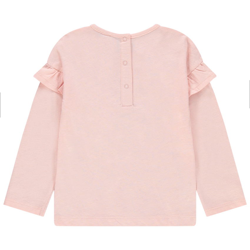 T-shirt manches longues volantées aux épaules motif coccinelle  