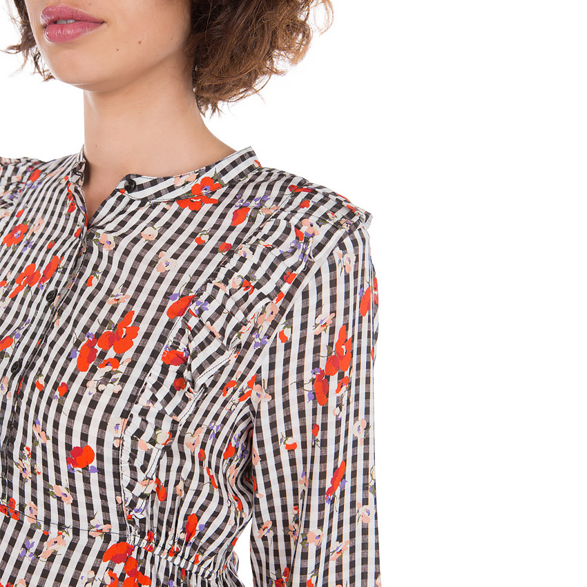 Tunique de grossesse vichy à imprimé floral 