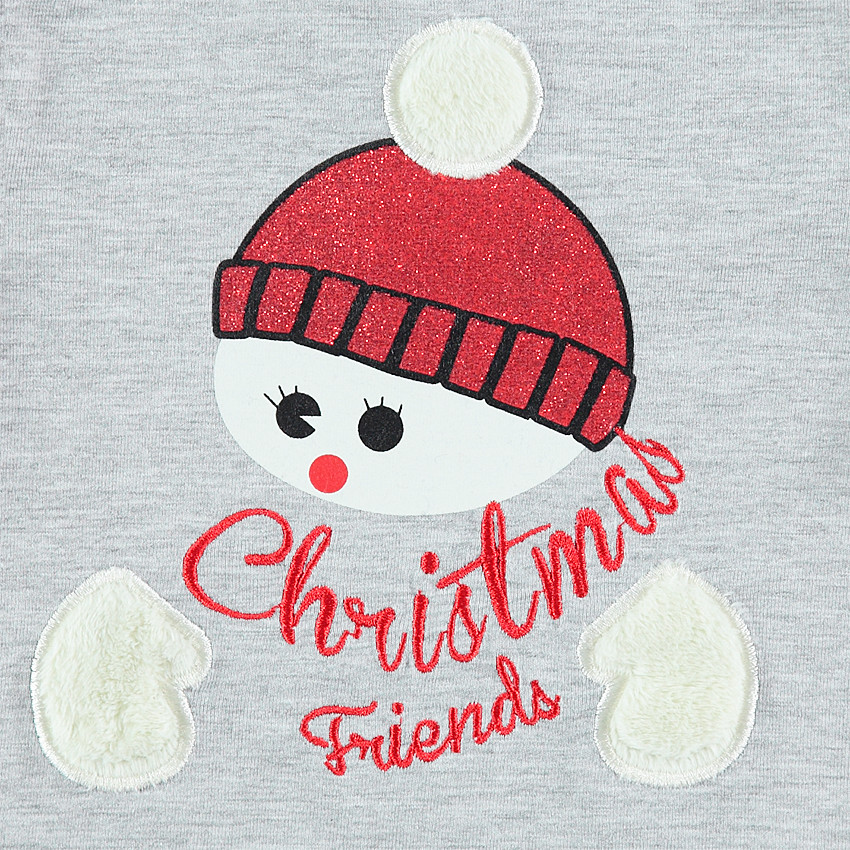 Sous-pull col cheminée avec bonhomme de neige pailleté  