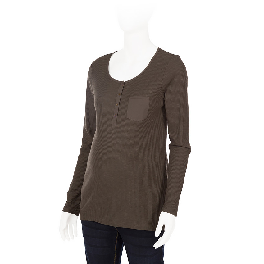 Tee-shirt manches longues de grossesse côtelé 