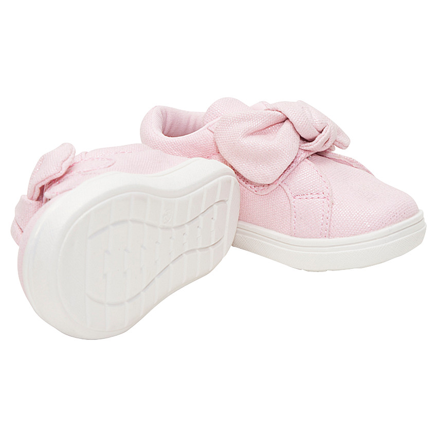 Baskets basses en toile avec scratch et noeud 