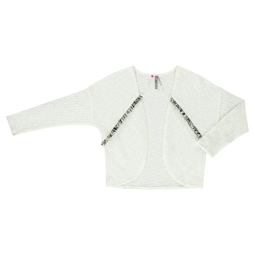 Gilet loose effet crêpe avec franges fantaisie 