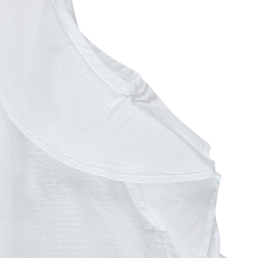 Tunique manches courtes volantée avec motifs brodés 