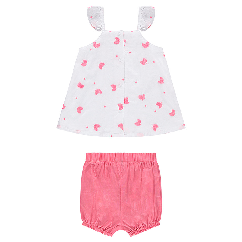 Ensemble tunique imprimée et bloomer en voile de coton 