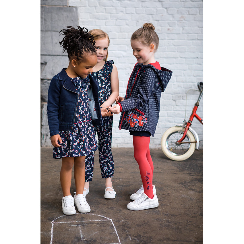 Robe en crêpe imprimée fantaisie à collerette 