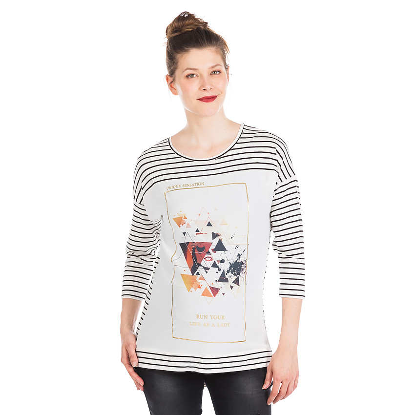 Tunique de grossesse rayée avec print géométrique 