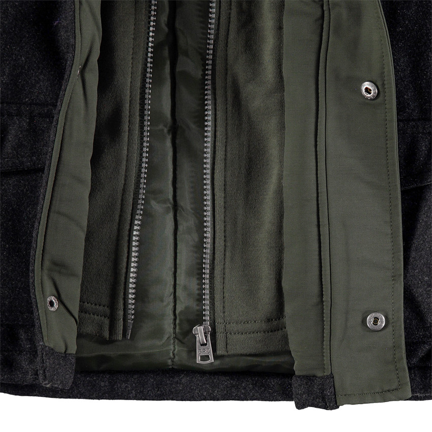 Parka bi-matière à larges poches plaquées  