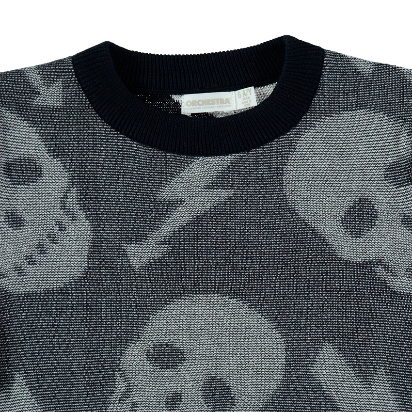 Pull en tricot à têtes de mort en jacquard 