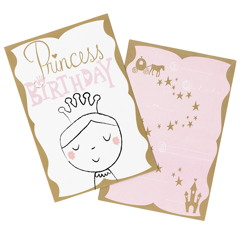 Lot de 10 cartes d'invitations anniversaire motif fée 