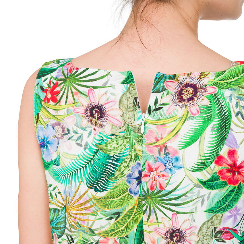 Robe de grossesse volantée avec imprimé tropical 