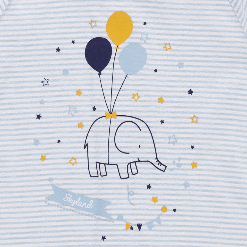 Ensemble avec tee-shirt rayé print éléphant et bermuda en jersey 