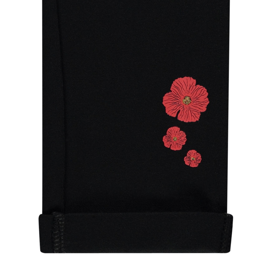 Legging milano à zips et print coquelicots 