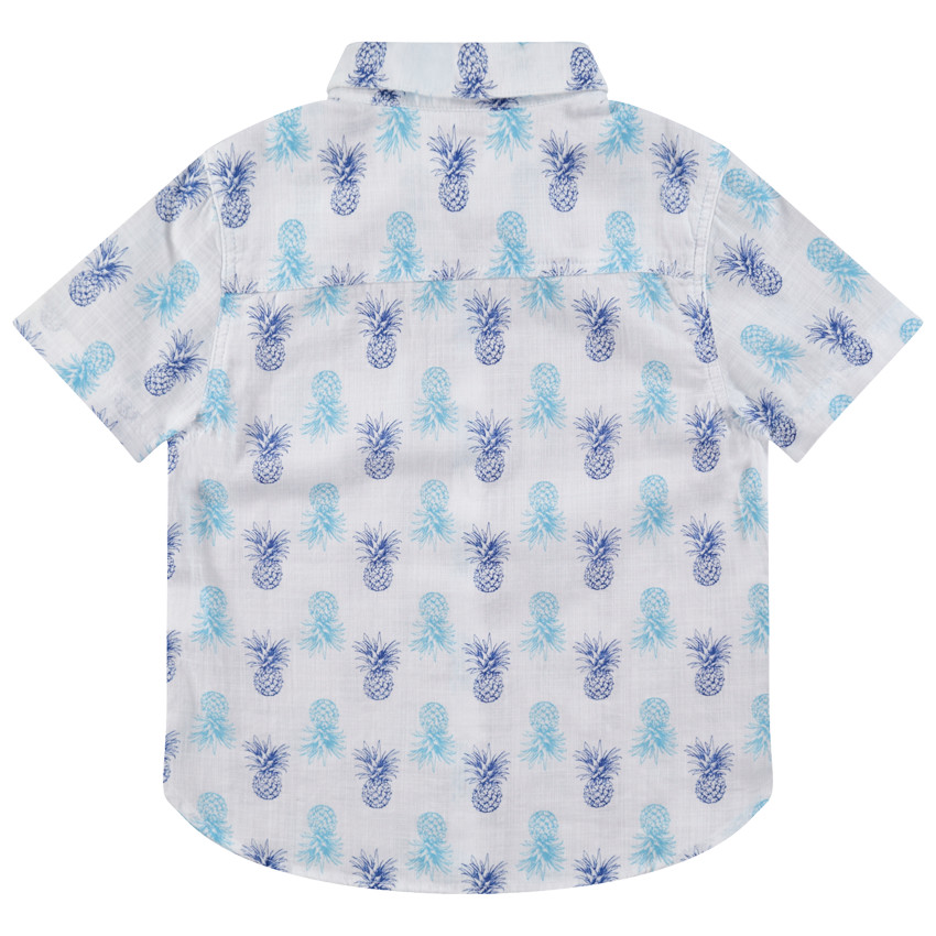 Chemise manches courtes avec ananas imprimés all-over 