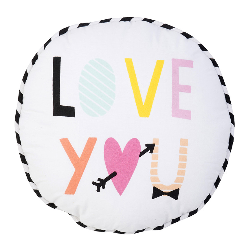 Coussin en popeline avec message imprimé 