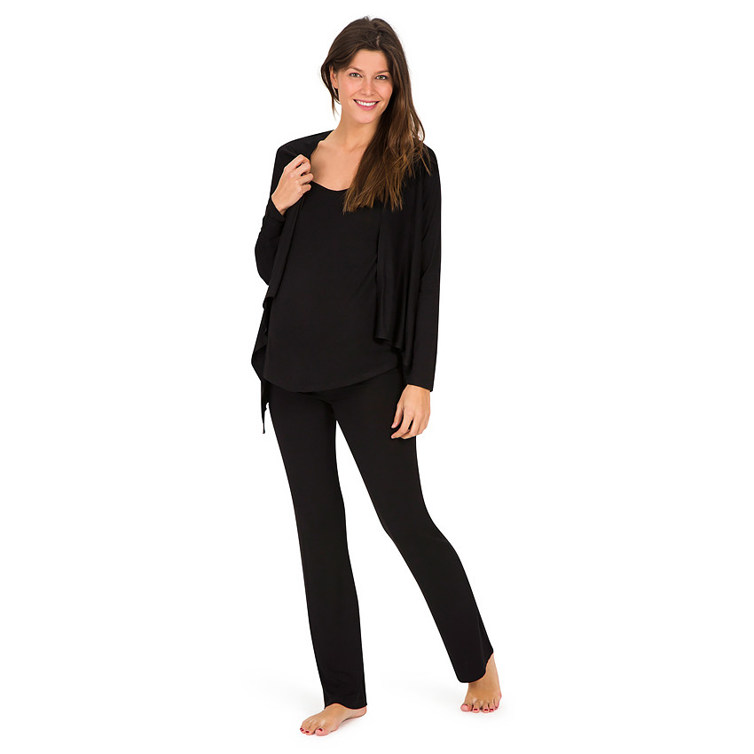 Set de nuit 3 pièces de grossesse uni 