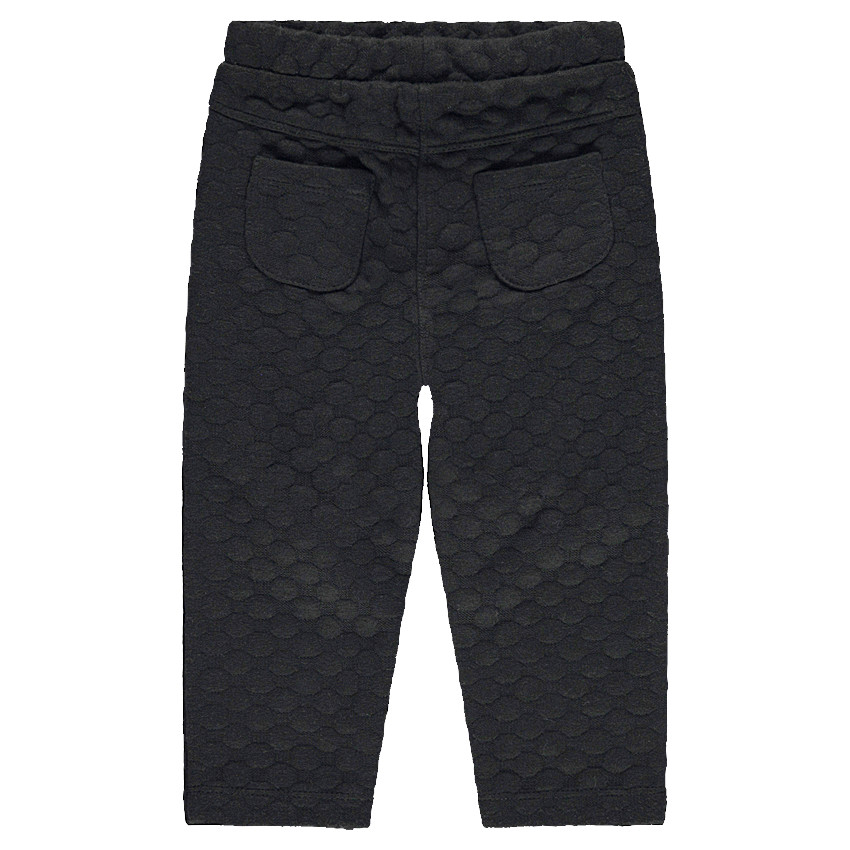 Jegging en maille effet bulles avec fleurs brodées 