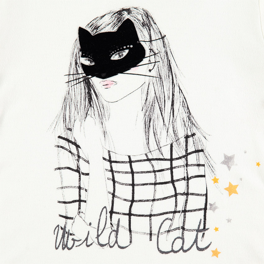 Junior - Sous-pull col roulé en jersey avec visage masqué printé 