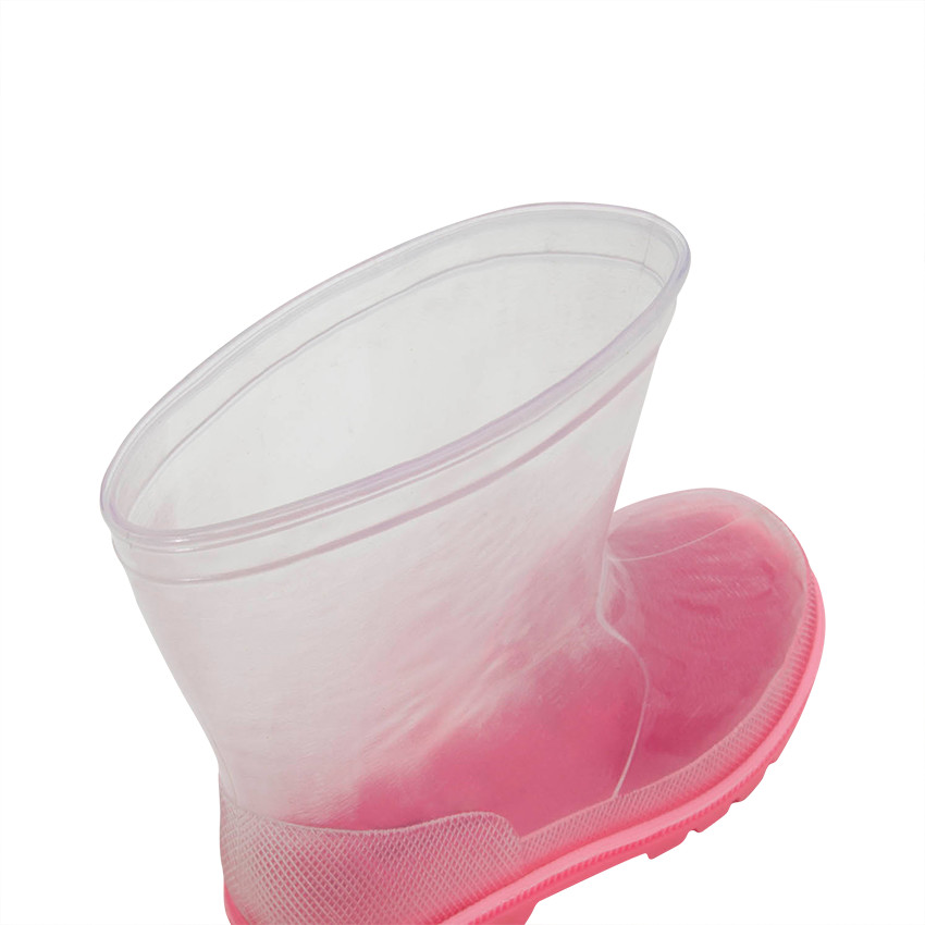 Bottes de pluie transparentes avec semelle rose du 24 au 29  