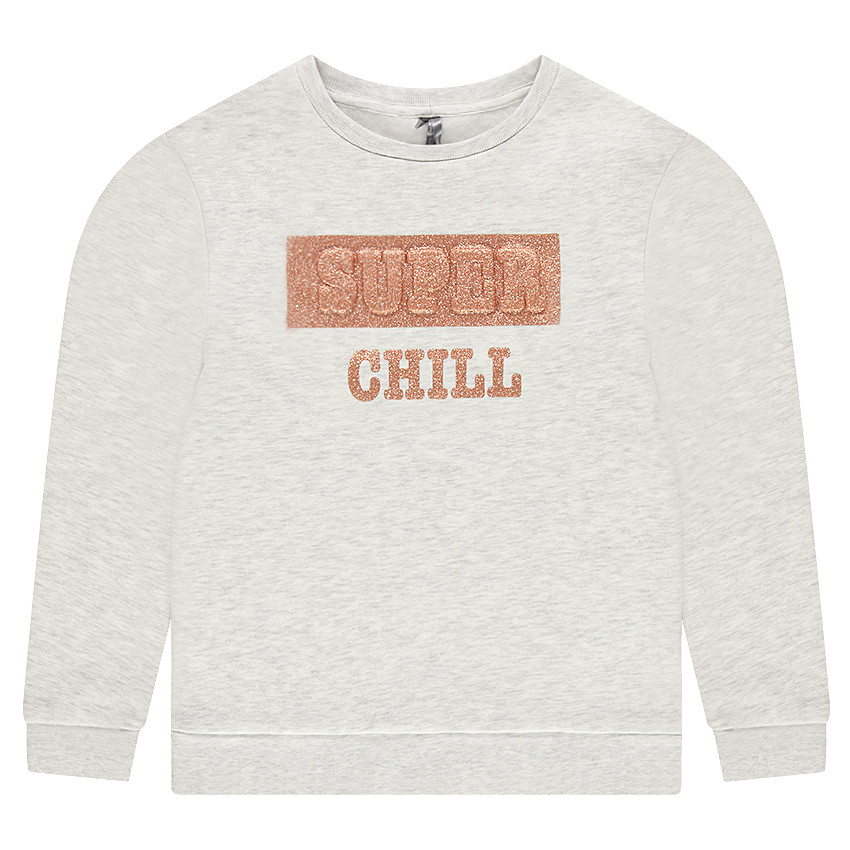 Junior - Sweat en molleton avec texte pailleté printé 