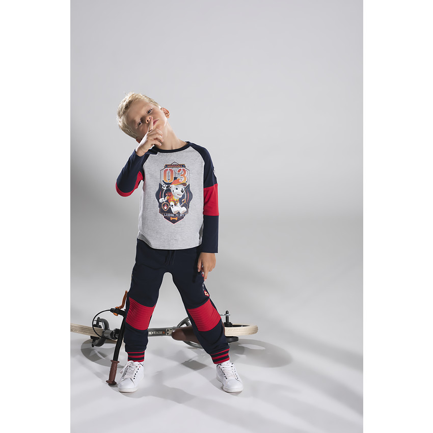 Tee-shirt manches longues tricolore avec print Marcus Pat' Patrouille Nickelodeon™ 
