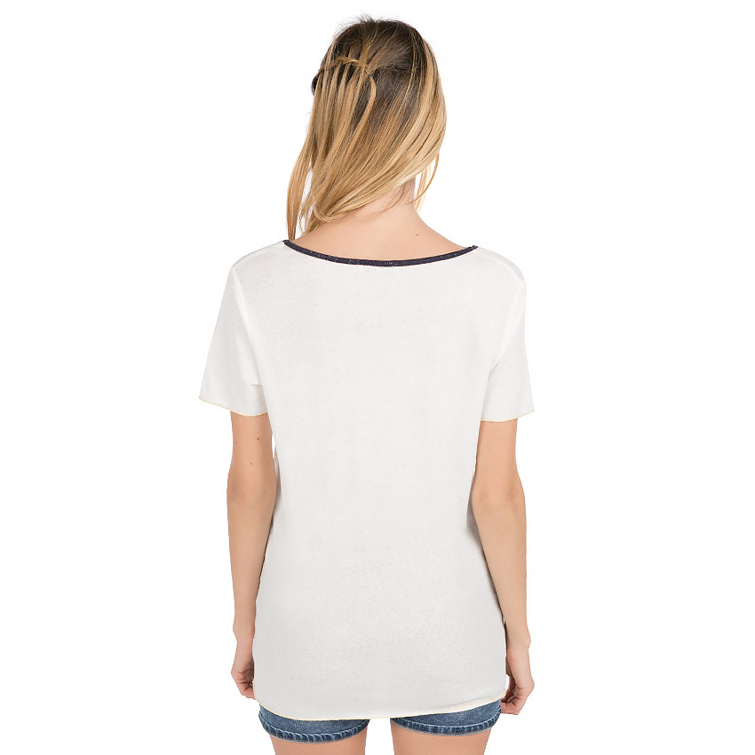 Tee-shirt de grossesse uni avec badge poitrine 