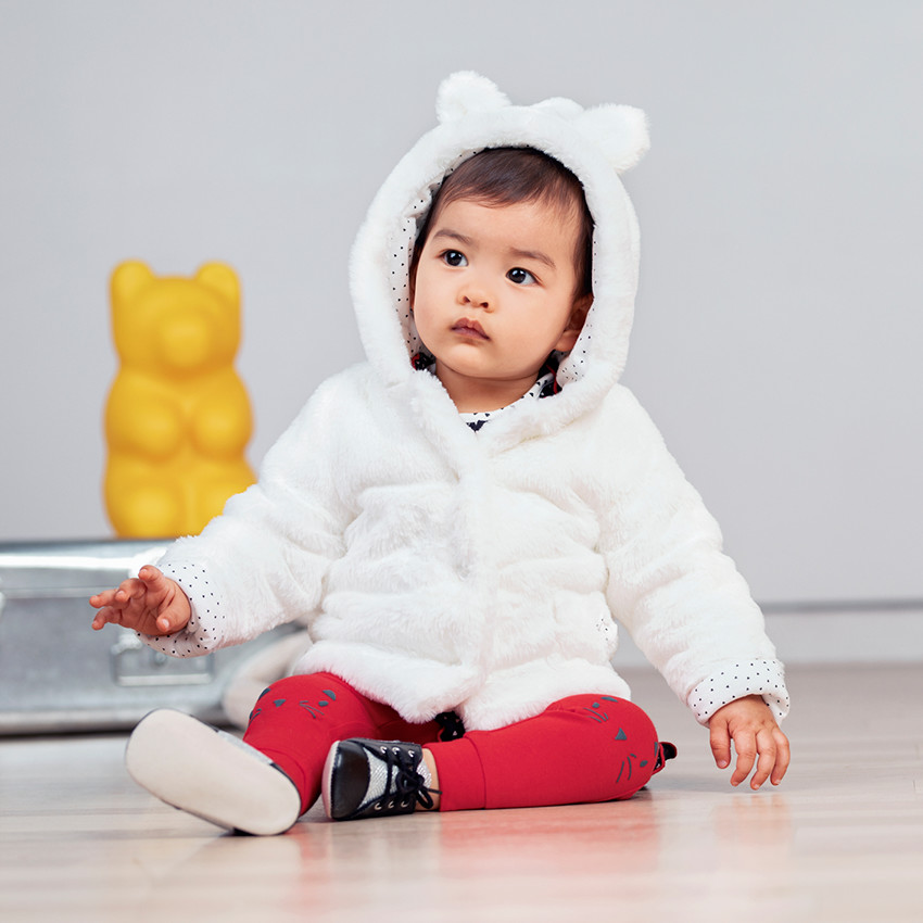 Veste en sherpa à capuche avec doublure en jersey imprimée all-over 