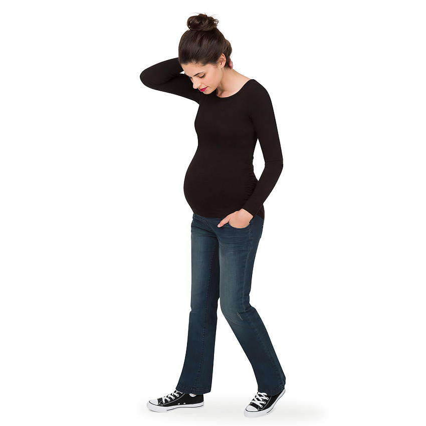 Jeans de grossesse effet used coupe bootcut 