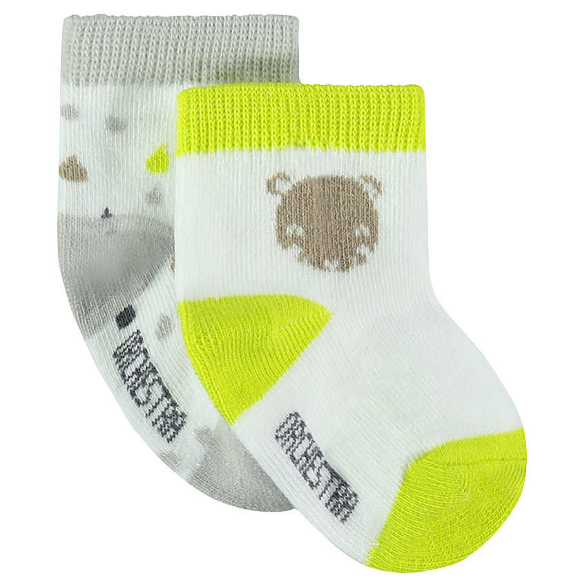 Lot de 2 paires de chaussettes avec motifs fantaisie et touches de fluo 