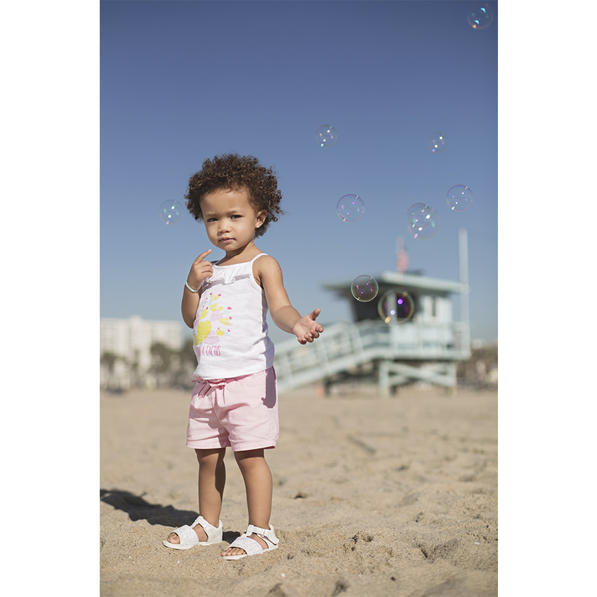 Débardeur en jersey avec volants et print fantaisie 