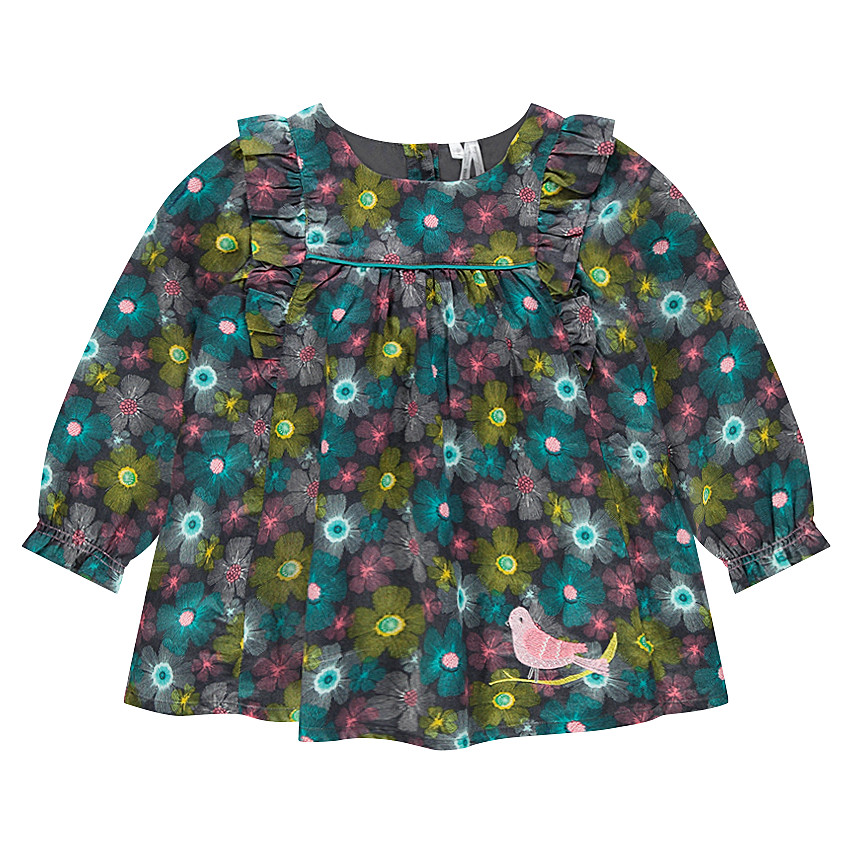 Tunique volantée à fleurs all-over 