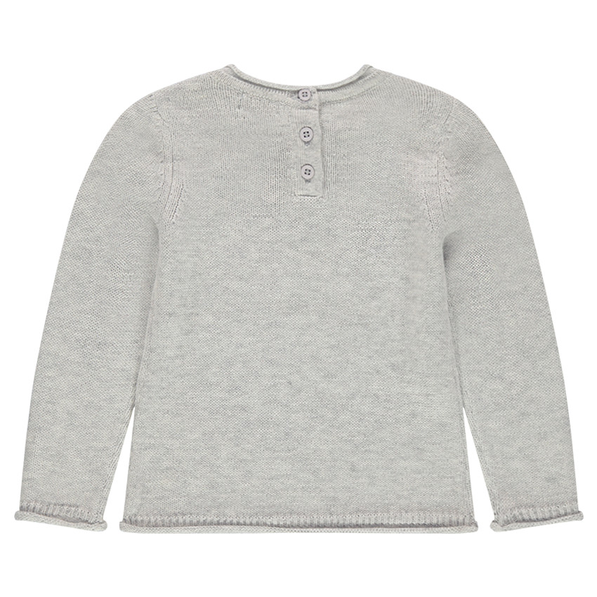 Pull en tricot uni avec message en sequins 