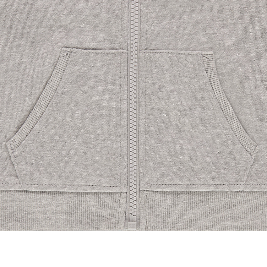 Junior - Gilet en molleton gris chiné à capuche 