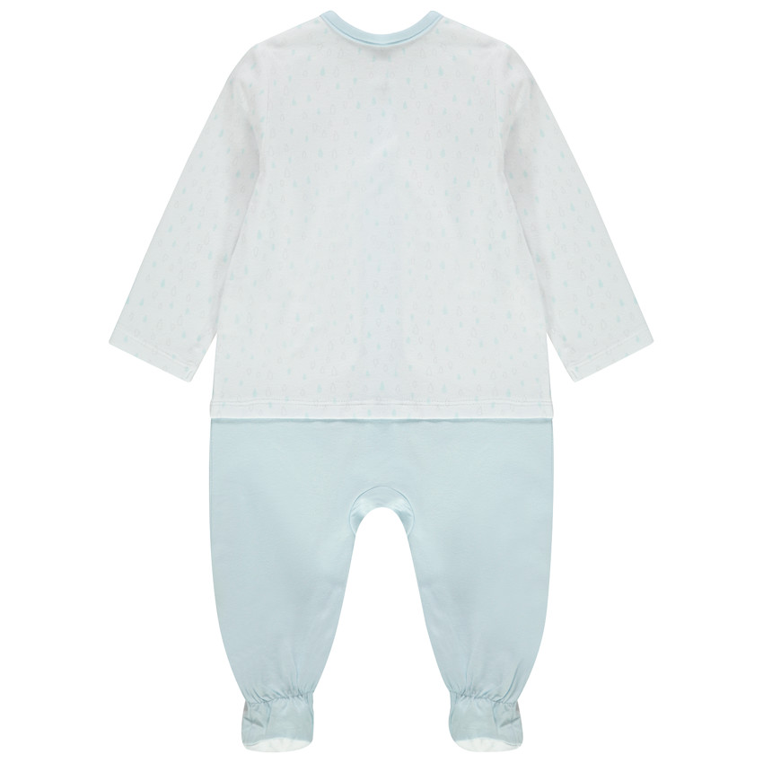 Dors-bien en coton bio à imprimés placés et inscription  