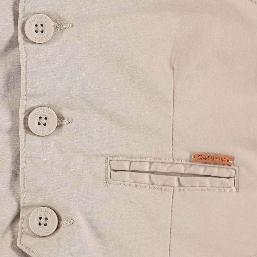 Gilet serveur de cérémonie 3 boutons en coton uni 