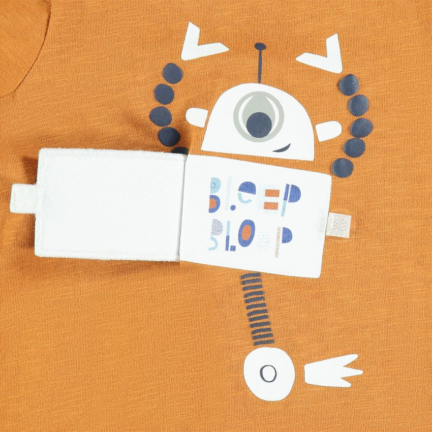 T-shirt manches longues uni print robot fantaisie 