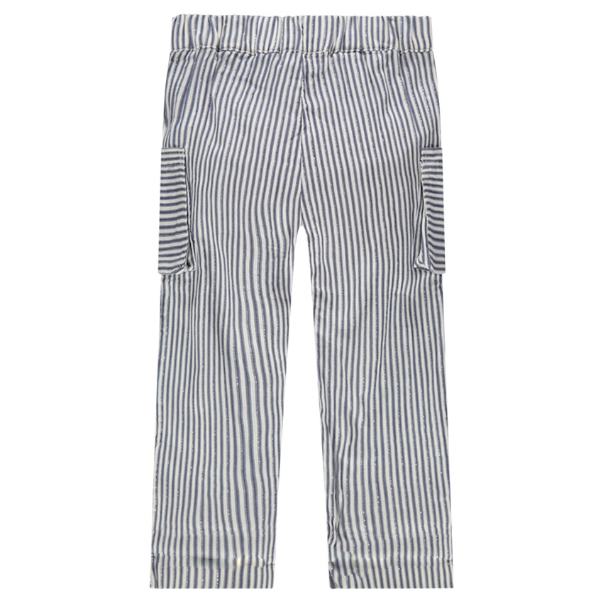 Pantalon droit à rayures all-over et poches 