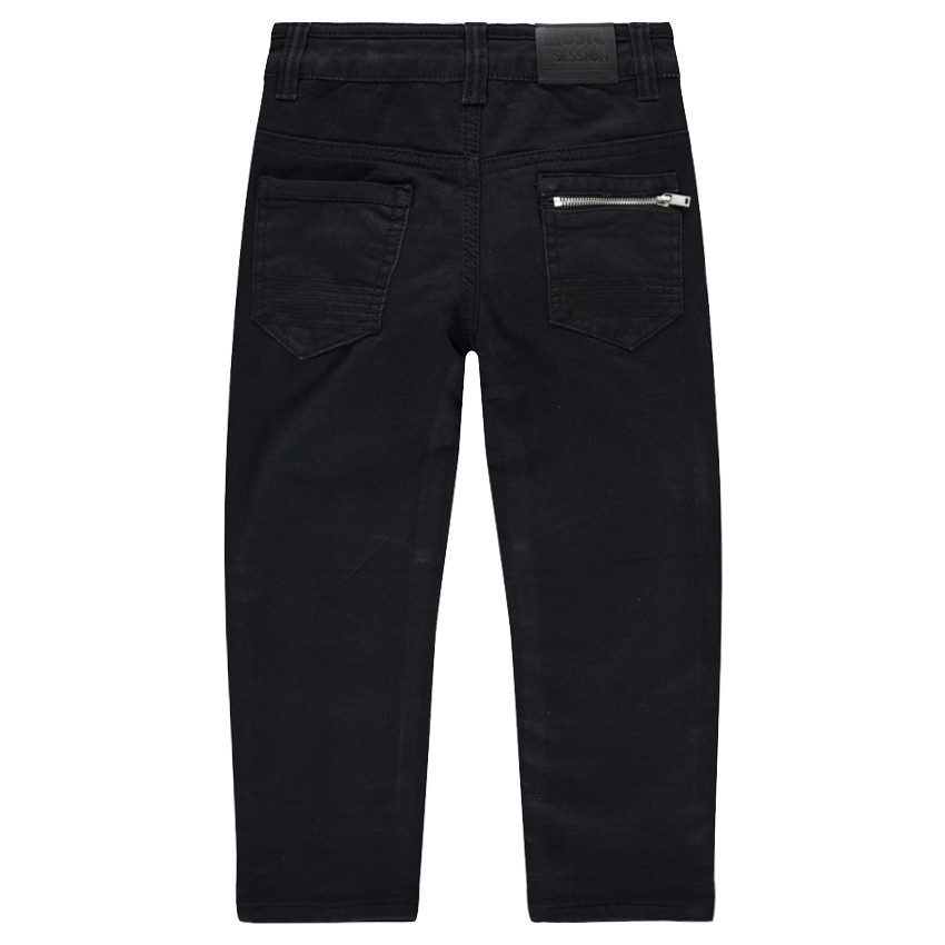 Pantalon droit uni avec poches zippées 